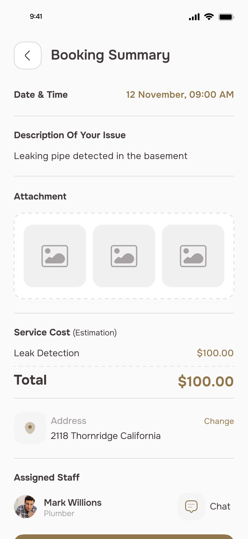 Booking Summary